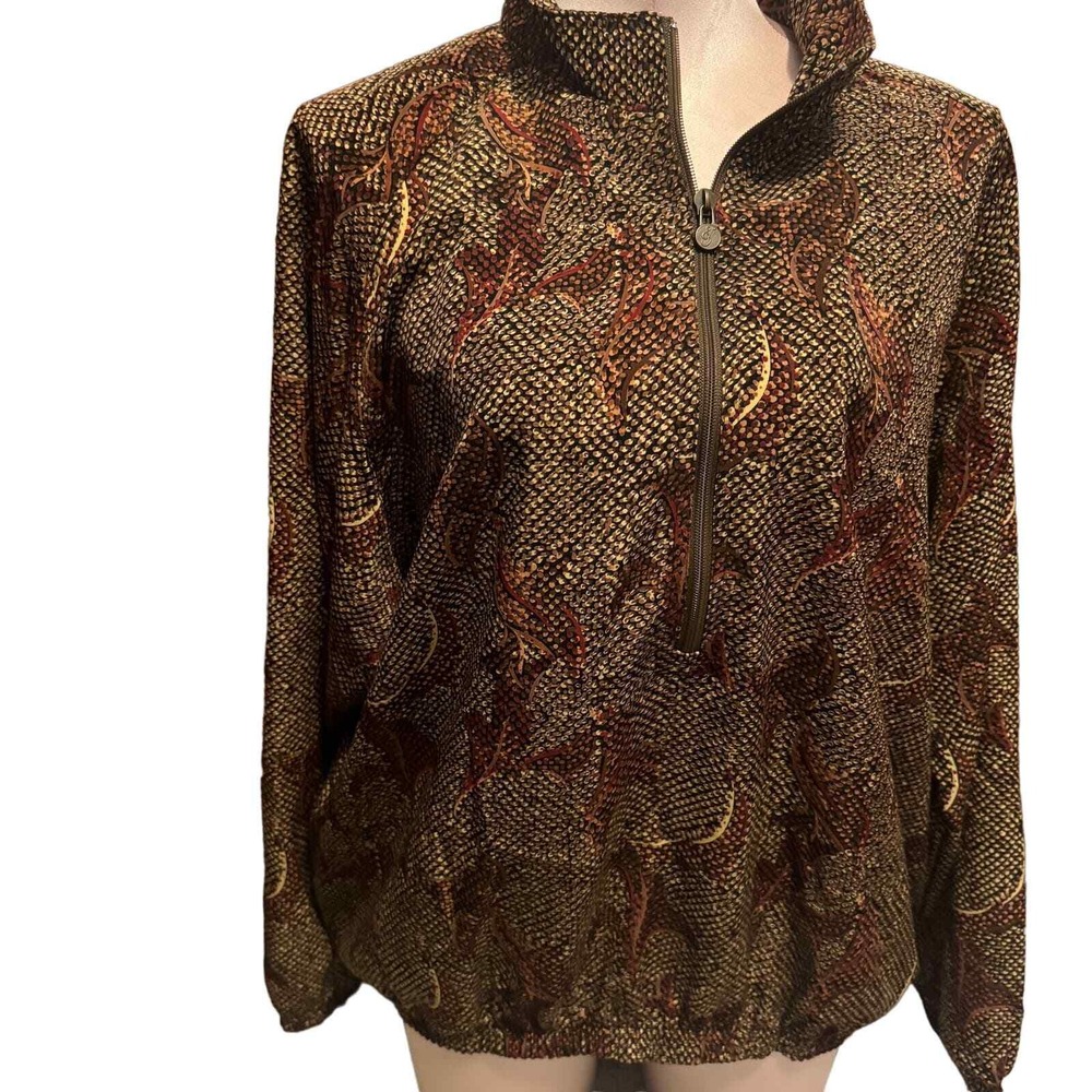 NEW Vintage Bette & Court Women's Large Half Zip Pullover 100% Polyester Tennis